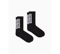 Emporio Armani Basic Sponge 2-Pack Socks Short Paquete de 2 Calcetines, Negro, Altoa única para Hombre
