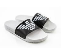 Emporio Armani Beachwear Unisex Slip-on Chanclas blanco y negro 40