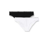 Emporio Armani Bi-Pack Brief Iconic Logoband Ropa Interior, White/Black, L 2 para Mujer