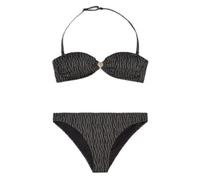 EMPORIO ARMANI Bikini Bandeau de Lurex para Mujer, Color Negro, Talla L, Negro Lrx Texturizado, L