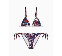 EMPORIO ARMANI Bikini LOGOMANIA Triángulo + Braga Azul L