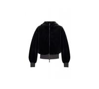 Emporio Armani - Blusón reversible de pelo sintético con capucha y cremallera - Jackets - Mujer - Negro - S -