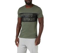 Emporio Armani Bold Logo Crew Neck T-Shirt Hombre, Multicolor (Military/Black), M