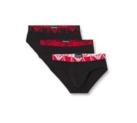 Emporio Armani Bold Monogram 3-Pack Brief Bragas, Nero/Nero/Nero, M de los Hombres
