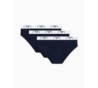 Emporio Armani Bold Monogram 3-Pack Brief Ropa Interior, Azul Armani/Azul Armani/Azul Armani, M (Pack de 3) para Hombre