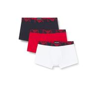 Emporio Armani Bold Monogram 3-Pack Trunk Bañador, Marin/Rosso LAC/BIAN, L de los Hombres
