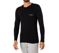 Emporio Armani Bold Monogram Crew Neck Long Sleeve T-Shirt Camiseta, Negro, M Hombres