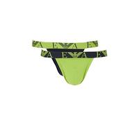 Emporio Armani Bold Monogram - Paquete de 2 Bragas Tipo Tanga para Hombre, Azul, Talla XL, Azul, XL