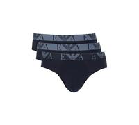 Emporio Armani Bold Monogram 3-Pack Brief Ropa Interior, Azul, L para Hombre