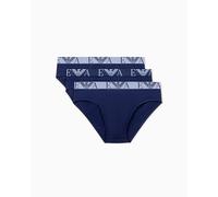 Emporio Armani Bold Monogram - Paquete de 3 Calzoncillos para Hombre, Azul, Talla M, Azul, M