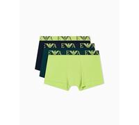 Emporio Armani Bañadores Trunk Bold Monogram 3-Pack Azul Talla S