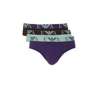 Emporio Armani Bold Monogram 3-Pack Brief Ropa Interior, marrón, M para Hombre