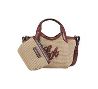 Emporio Armani- Bolso shopper pequeño de paja tejida con logo- Bags- Mujer- Marrón- ONE SIZE- Bolso shopper pequeño de paja tejida con logo