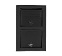 Emporio Armani Business Regenerated Monedero negro, imitación de cuero, hombre