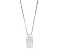 Emporio Armani Cadena con chapa de identificación para hombre de acero inoxidable, EGS3078040