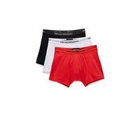 Emporio Armani Calzoncillos bóxer de algodón Ropa Interior de Hombres, Negro/Blanco/Rojo, X-Large (Pack de 3)