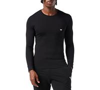 Emporio Armani Camiseta básica de algodón elástico, Negro, L para Hombre