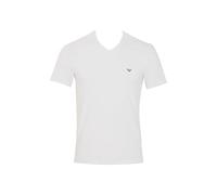 Emporio Armani Camiseta de algodón con Cuello en V para Hombre, Color Blanco, XXL, Ajustada, Blanco, XXL