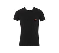 Emporio Armani Camiseta de Cuello Redondo con Logotipo Brillante para Hombre, Color Negro, Talla L, Ajuste Entallado, Negro, L