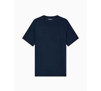 Emporio Armani Camiseta de Cuello Redondo Modal Suave para Hombre, Color Azul, Talla XL, Azul, XL