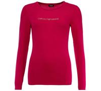 Emporio Armani Camiseta de Manga Larga con Logo Essential Studs, Magenta, S para Mujer