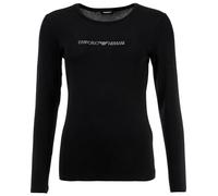 Emporio Armani Camiseta de Manga Larga con Logo Essential Studs, Negro, L para Mujer