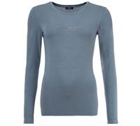 Emporio Armani Camiseta de Manga Larga con Logo Essential Studs, Tormenta, S para Mujer