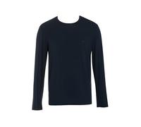 Emporio Armani Camiseta de Manga Larga de Lana para Hombre, Cuello Redondo, Color Azul, Talla S, Ajuste Regular, Azul Armani, S