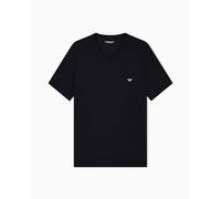 Emporio Armani Camiseta de Modal Suave con Cuello en V para Hombre, Color Negro, Talla XL, Negro, XL