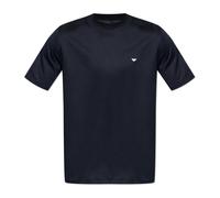 Emporio Armani - Camiseta de punto de mezcla de lyocell con bordado de águila en relieve - Tops - Hombre - Azul - 2XL -
