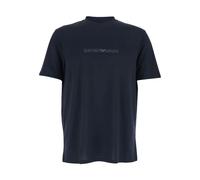 Emporio Armani - Camiseta de punto Pima con estampado del logo - Tops - Hombre - Azul - 2XL -