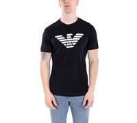 Emporio Armani - Camiseta de punto Pima con estampado del logo - Tops - Hombre - Azul - L -