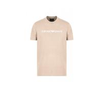Emporio Armani - Camiseta de punto Pima con estampado del logo - Tops - Hombre - Beige - M -