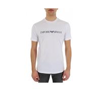 Emporio Armani - Camiseta de punto Pima con estampado del logo - Tops - Hombre - Blanco - S -