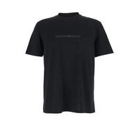 Emporio Armani - Camiseta de punto Pima con estampado del logo - Tops - Hombre - Negro - S -