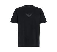 Emporio Armani - Camiseta de punto Pima con estampado del logo - Tops - Hombre - Negro - S -