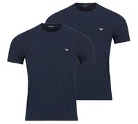 Emporio Armani Man's Core Logoband - Paquete de 2 camisetas de cuello redondo, azul, L, regular, Azul Armani/Azul Armani, L