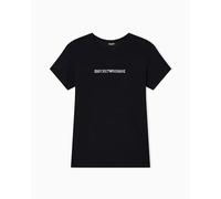 Emporio Armani Camiseta Esencial de algodón con Cuello Redondo para Mujer, Color Negro, XS, Regular, Belleza Negra, XS