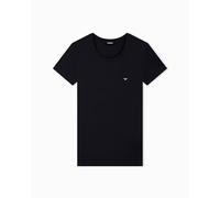 Emporio Armani Camiseta Esencial de Cuello Redondo para Mujer, Color Negro, Talla S, Ajuste Regular, Negro, S
