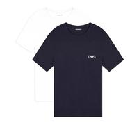 Emporio Armani Camiseta para hombre 2 unidades Cuello redondo Blanco/Azul Talla M