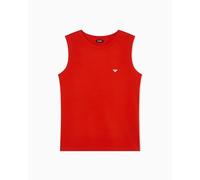 EMPORIO ARMANI Camiseta sin Mangas de algodón para Mujer, Color Rojo, Talla S