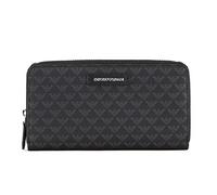 Emporio Armani Cartera mujer Y3H168 Y413E 80001 Negro Zip Around Eagle All Over, Negro