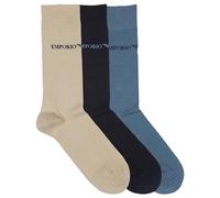 Emporio Armani Casual Cotton 3-Pack Short Socks Hombre, Multicolor (Marine/Nude/Avio/Marineblue), Talla única