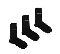 Emporio Armani Casual Cotton 3-Pack Short Socks Pack DE 3 Calcetines Interiores, Nero/Nero/Nero, One Size de los Hombres