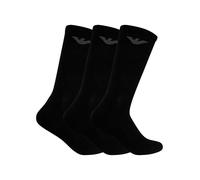 Emporio Armani Casual Cotton 3-Pack Short Socks Paquete de 3 Calcetines Cortos, Negro/Negro/Negro, Altoa única para Hombre