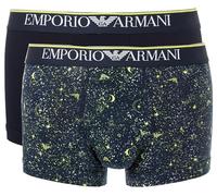 Emporio Armani Christmas Stretch Cotton 2-Pack Trunk, Bañador de los Hombres, ST COSTELLAZIONI/MAR,
