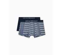 Emporio Armani Classic Pattern Mix 2-Pack Trunk Bañadores Ajustados para Hombre, Azul, L