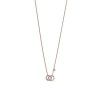 EMPORIO ARMANI Collar colgante de acero inoxidable con cierre de langosta para mujer, Oro rosa y tono plateado