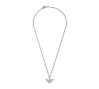 Emporio Armani Collar colgante para hombre, acero inoxidable, cierre de langosta, plata clara