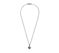Emporio Armani Collar Para Hombre, Longitud: 525mm; Tamaño Colgante: 10X10mm Gunmetal Collar De Acero Inoxidable, EGS2640060